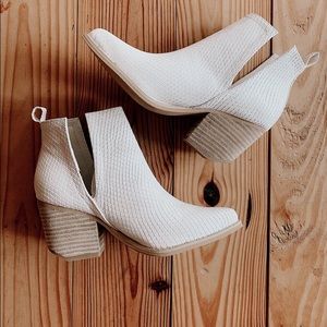 White Snake Print Booties